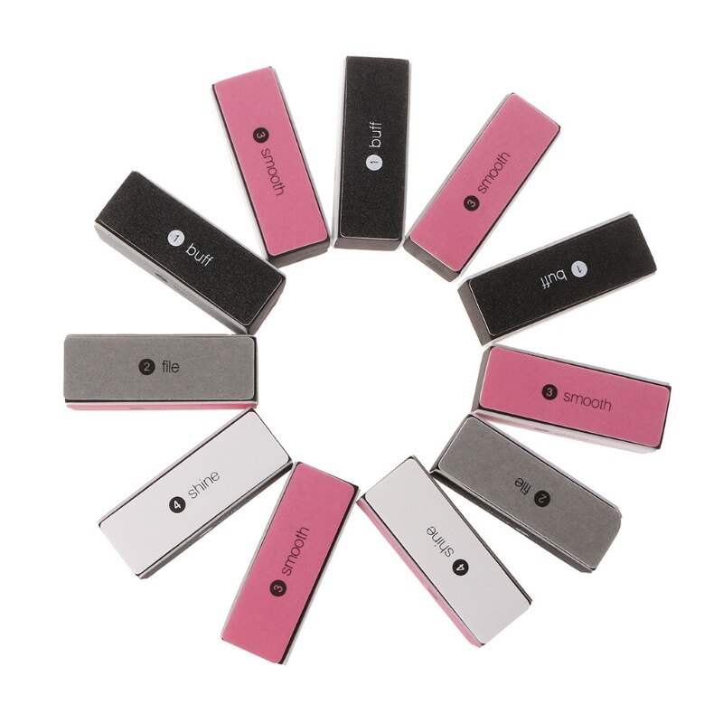 thumbnail image 2 of 10-Pack Black & Red 4-Way Nail Buffer Blocks – Manicure File & Polisher Set 2 of 6
