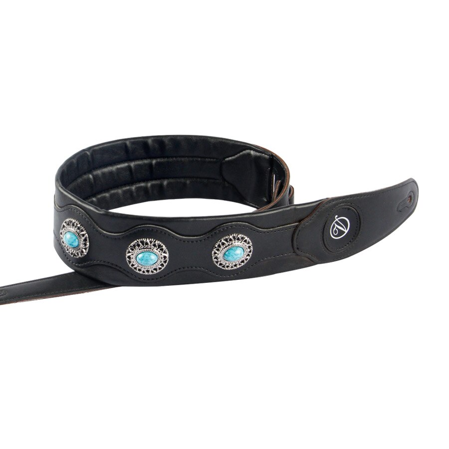 YUEKO Blauwe Diamant Gitaar Band Zacht Leer Akoestische Elektrische Basgitaar Band Breedte 6.5 cm Gitaar Accessoires