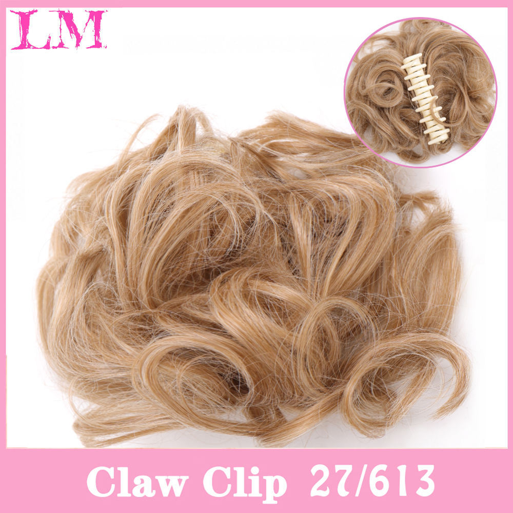 LM chaotisch lockig kurz Kunsthaarverlängerung Chignon Krapfen Rolle Brötchen Perücke Klaue Clip in Haarteil für Frauen