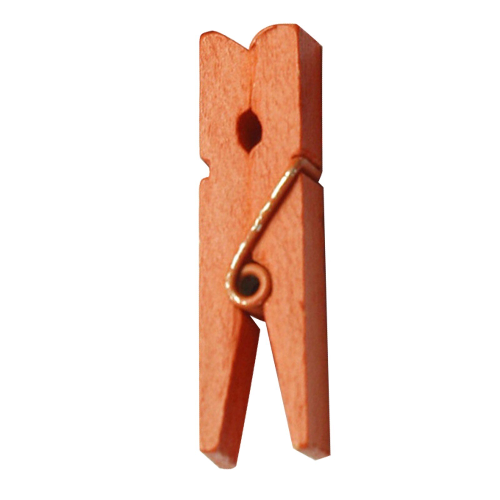 T #100 pièces Mini Clip en bois 1.4 pouces, petite taille, pinces à vêtements, pinces à linge, pinces à Photo multicolores, artisanat, accessoires de Scrapbooking: Orange 