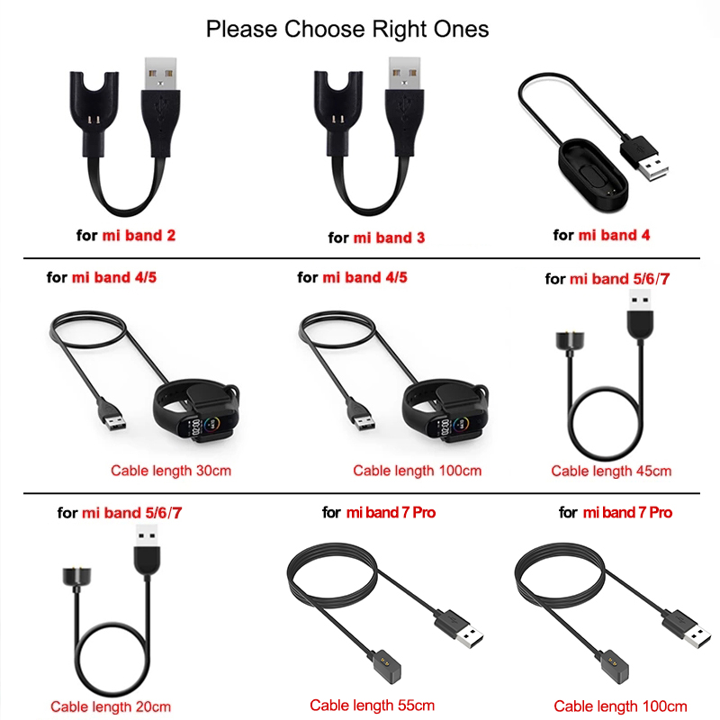 Magnetische Ladegeräte für Xiaomi Mi Band 7 6 5 USB-Ladekabel für Mi Band 4 3 2 Mi Band 7 Profi Ladekabel Tragbares USB-Ladegerät