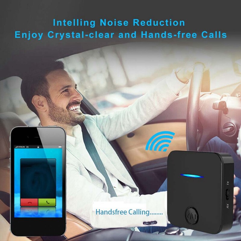 Bluetooth 5.0 Transmitter Receiver AUX 3.5Mm Jack RCA Stereo USB Dongle Wireless Audio Adapter with Mic for Car PC TV