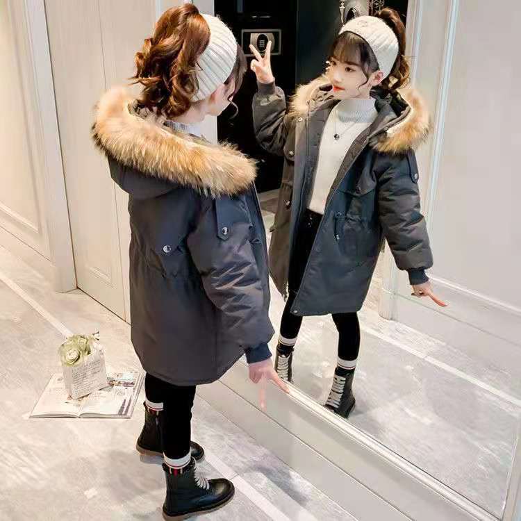 Jacke Für Mädchen Reißverschluss Lange Dicken Mantel Für Mädchen Winter Parkas Oberbekleidung Kleidung 10 12 6-15 Jahre freundlicher der Mit Kapuze Baumwolle