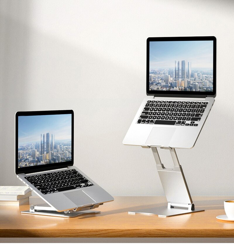 AP-2HB Aluminum Alloy Height Adjustable Laptop Stand Folding Lifting Standing Work Office Macbook Riser
