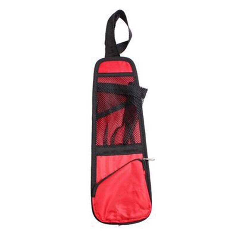 Auto Car Side Seat Pocket Organiser Tidy Accessory Storage Collector Hang Bag Pouch Cup Holder: Red