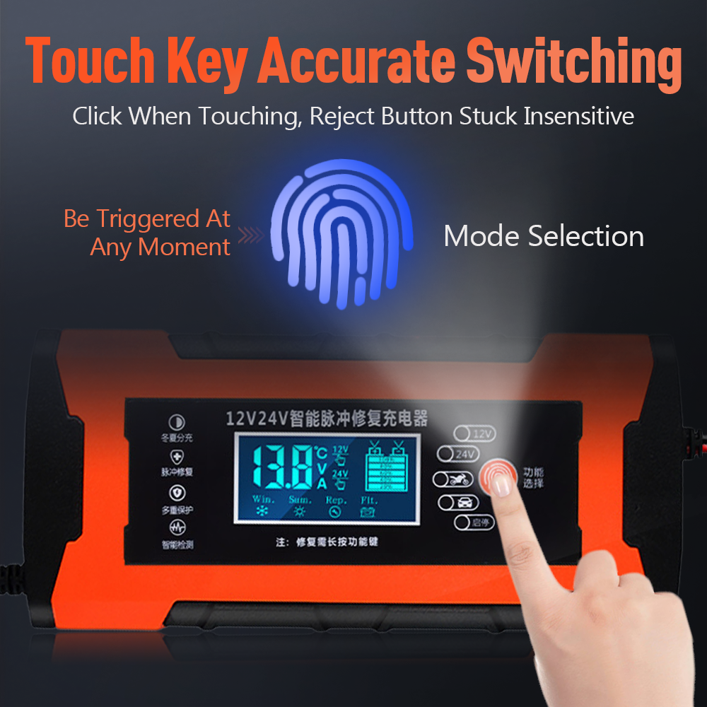 Auto Acculader 10a 12V Auto Acculader 24V 5a Auto Accesorries Digitale Display Detectie Pulse Reparatie Auto Oplader