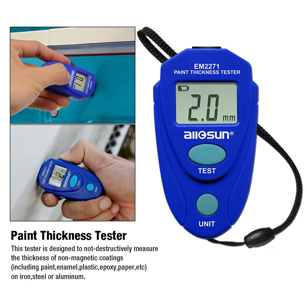 all-sun Thickness Gauge EM2271 With Russian Manual Digital Display Car Painting Thickness Meter