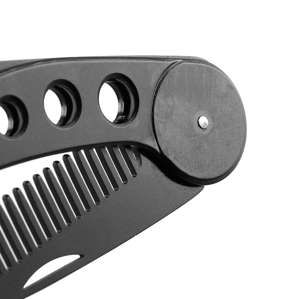 Peigne à barbe pliable en acier inoxydable pour hommes, brosse à cheveux, moustache, beauté, peigne de coiffure antistatique