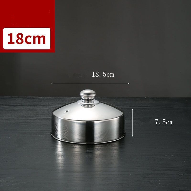 Stainless Steel Food Steamed Instant Pot Steamer Rack Cooker with Cover Food Steaming Tray Grid Double Ear Kitchen Cooking Tool: 18cm Lid