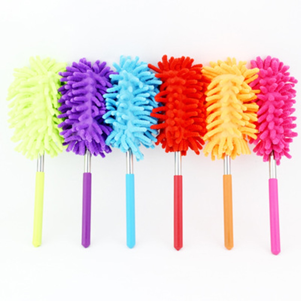 Dusting Brush with Extendable Telescoping Pole Telescoping Microfiber Duster Extendable Cleaning Dust Office Home Car Tool: Yellow