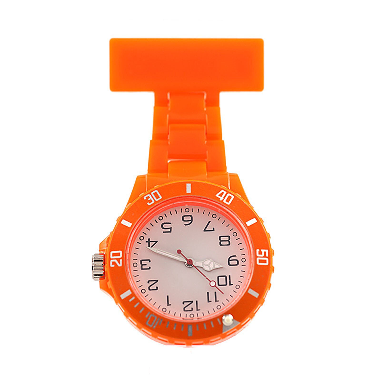 Broche colgante de cuarzo para enfermera, esfera redonda luminosa, reloj de bolsillo, , novedad: orange
