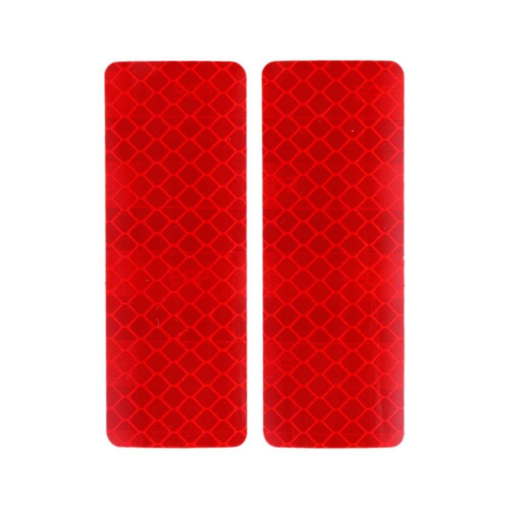 2/4Pcs Auto Reflecterende Sticker Verkeersveiligheid Waarschuwing Mark Reflecterende Strip Tape Lichtgevende Auto-Styling Bumper Decals auto Decor: Red 2pcs
