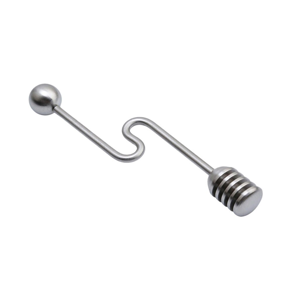 Curved Handle-stainless Steel with Round Bead Honey Spoon Honey Stirring Stick Silver Stirring Rod