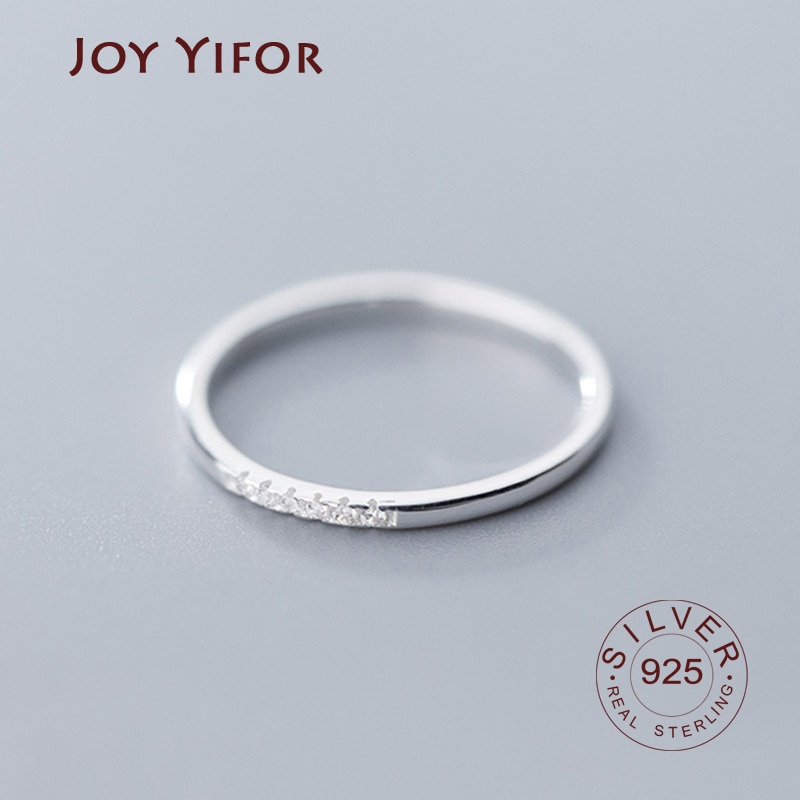 Echt 925 Sterling Zilveren Zirkoon Ronde Geometrische Ring Voor Mode Vrouwen Leuke Fijne Sieraden Minimalistische Accessoires