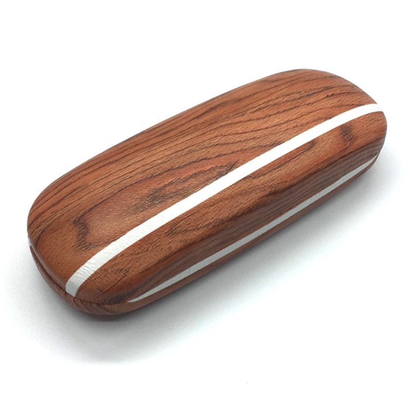 Bærbar brille etui hårdt træ korn brille ramme æske læse briller solbriller holder opbevaring etui 88