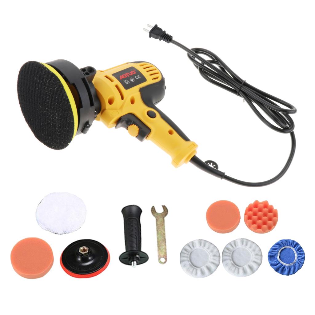5&#39; 550W Car Polisher Buffer Polishing Machine Kit Waxing Tool Buffing Pad Bonnet