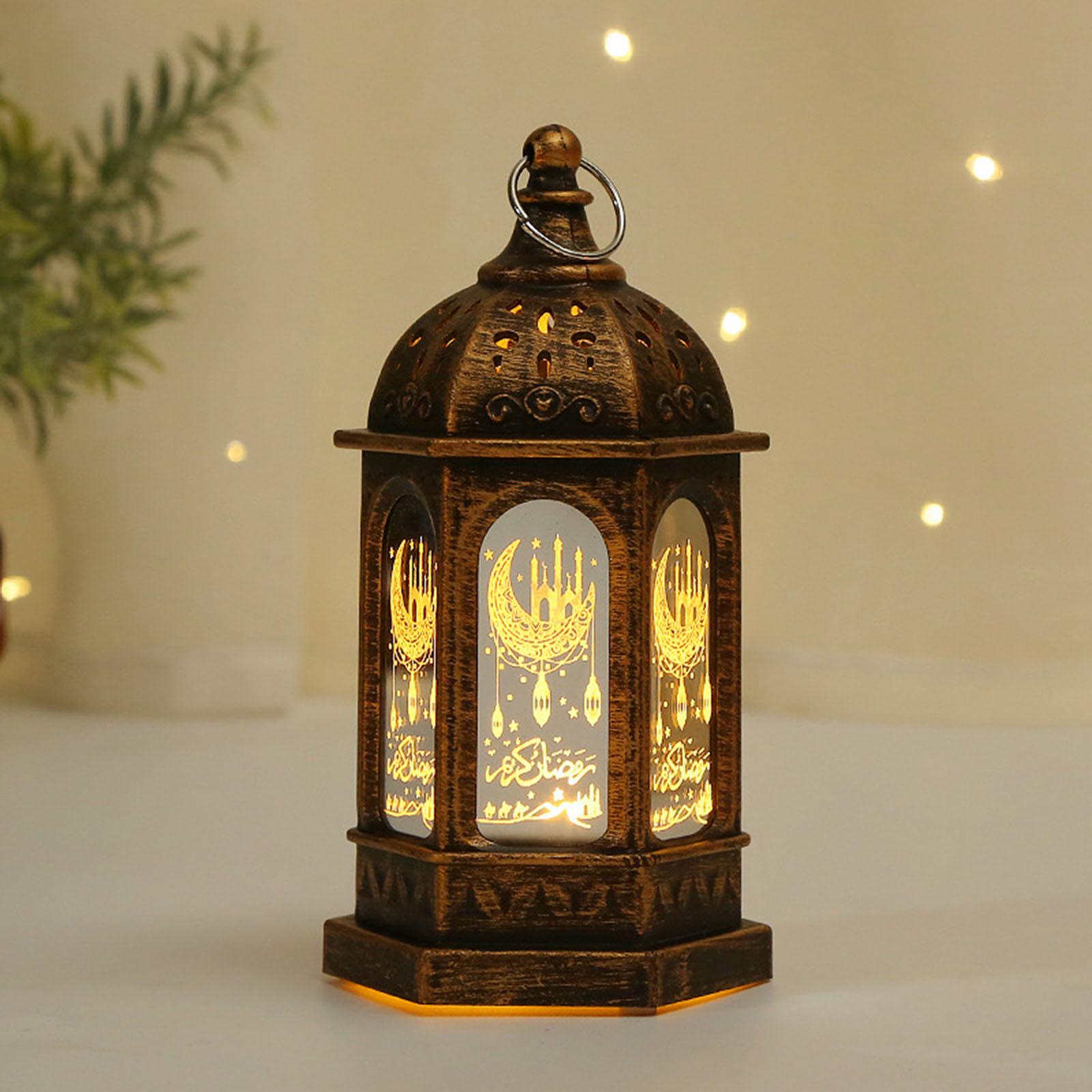 LED Lanterns Ramadan Lantern Lamp for Hanging for Event Decor: bronze gold