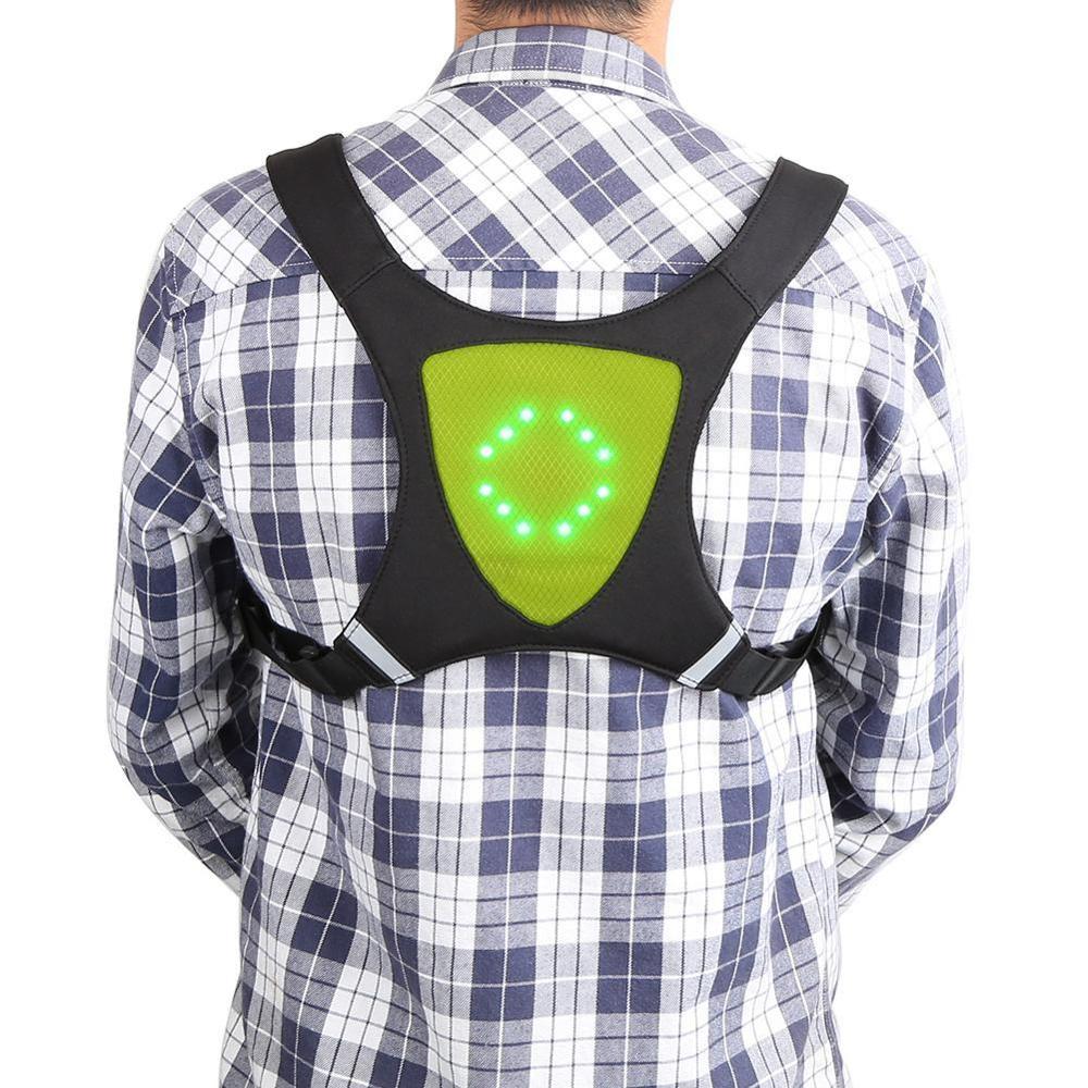 Cycling Bicycle Vest LED Wireless Safety Turn Signal Light Vest for Bicycle Riding Night Warning Backpack Guiding Light