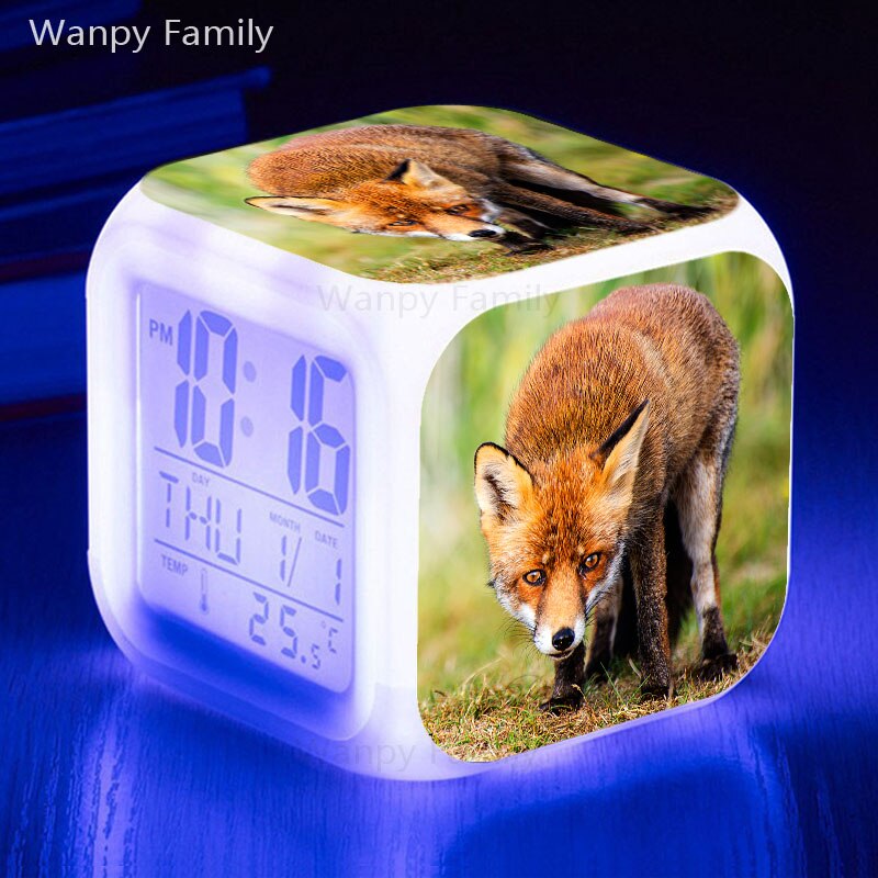 List Fuchs alarm uhr glowing LED farbwechsel digitale wecker kinderzimmer leuchtenden multifunktions elektronische uhr: YELLOW