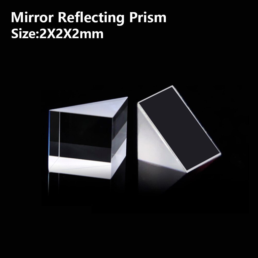 Mirror Reflecting prism Isosceles right angle optical glass visual angle Detection prism Reflecting slope 90° 2x2x2mm