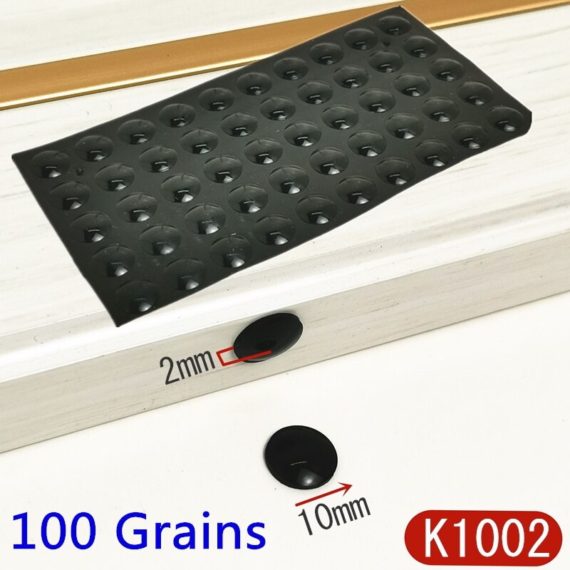 10 x 2mm sort dørstop gummidæmper buffer kabinet kofangere silikone møbelpuder pude beskyttende hardware: 100 korn