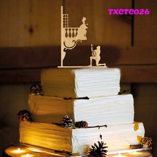 Mixed Style Wood Rustic Wedding Cake Topper Bride and Groom Silhouette , Mr & Mrs Topper for Wedding Decoration Anniversary: style 6