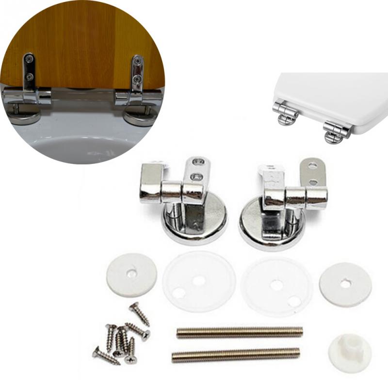Universele Verstelbare paar Vervanging Chrome Toiletbril Scharnier Set Paar Met Hulpstukken voor Verschillende Grootte Zetels