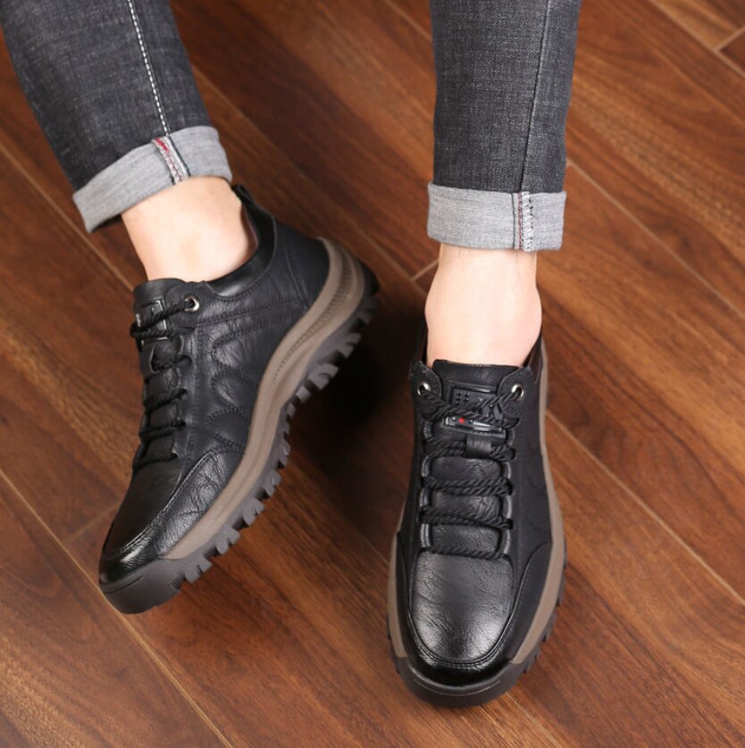 Autumn Casual Men Leather Shoes Men's Casual Sneakers Bussiness Outdoor Shoes For Man Driving Work Shoe