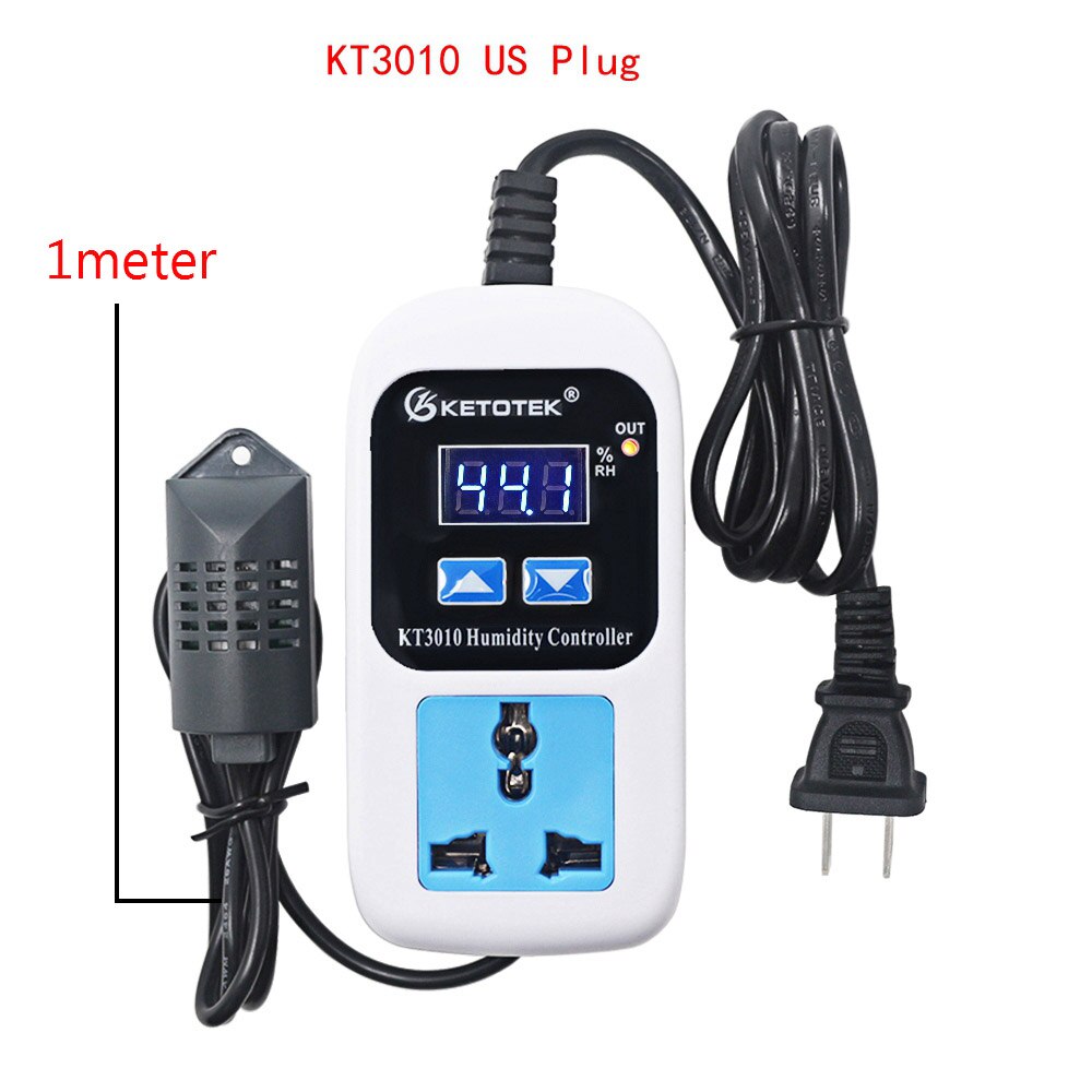 Enchufe controlador Digital de humedad para higrómetro, higrómetro, salida de Control de humedad, 99% V, 110V, 10a con Sensor de humedad, 0 ~ 220 RH