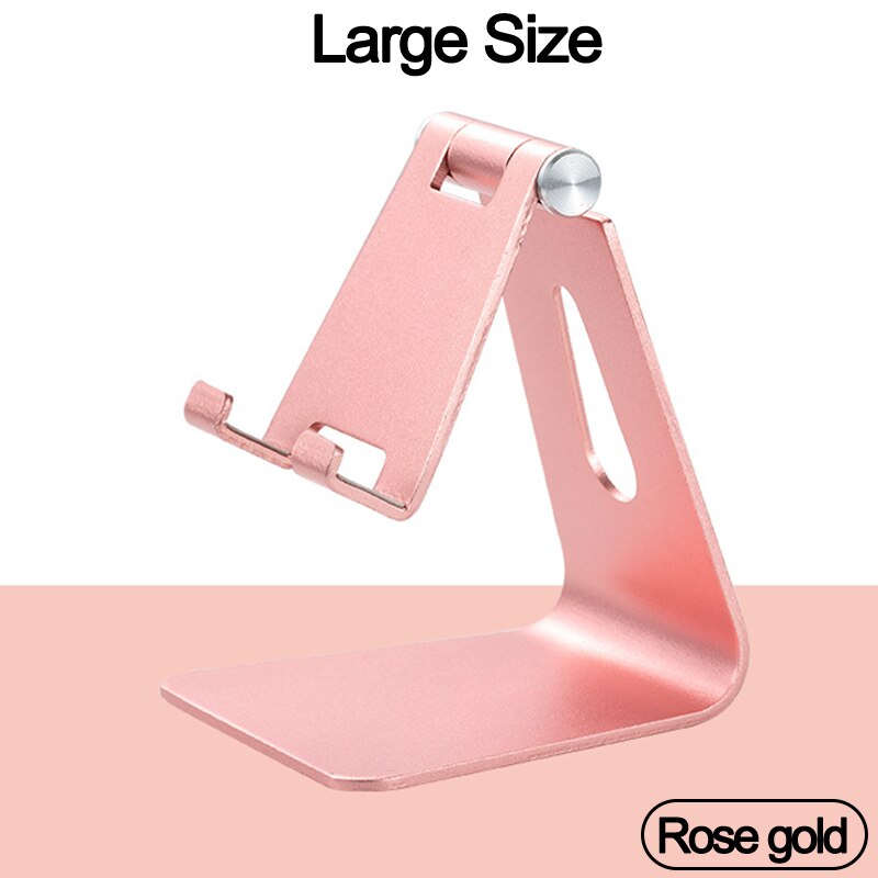 Metal Rotation iPad Holder For iPad 9.7 10.2 10.5 11 12.9 inch Tablet Desktop Stand For Samsung Xiaomi Huawei Phone Tablet: Large-Rose gold