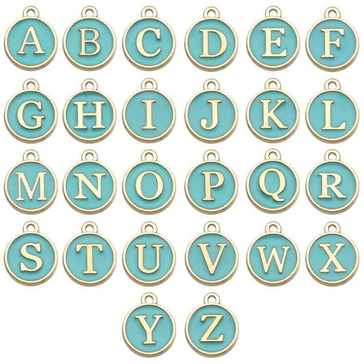 Juego de colgantes con letras del alfabeto de A-Z para mujer, pulsera y pendientes hechos a mano, accesorios para hacer joyas, suministros, 12mm, 1 Juego: Verde militar