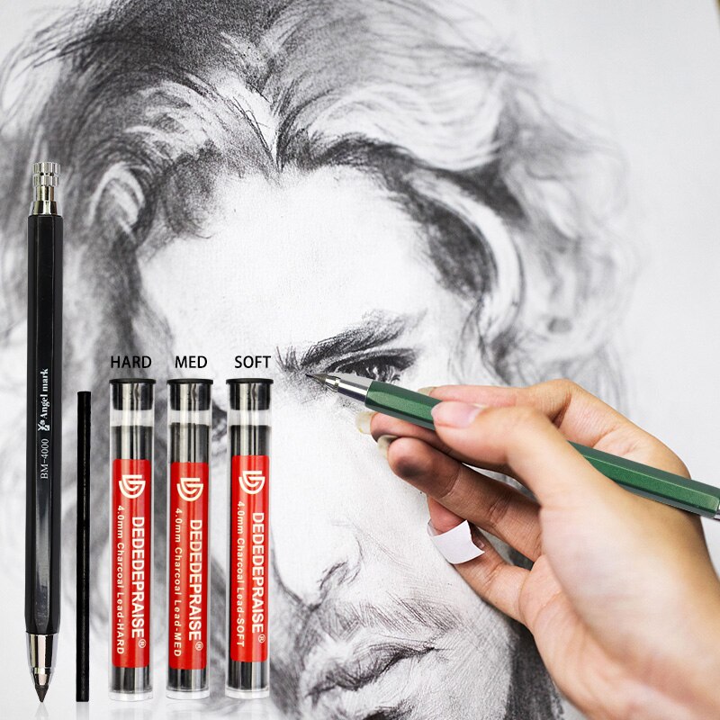 4mm Sketch Drawing Mechanical Pencil Automatic Charcoal Pencils For Students Kids Stationery Supplies TR-4000 Art Pencil
