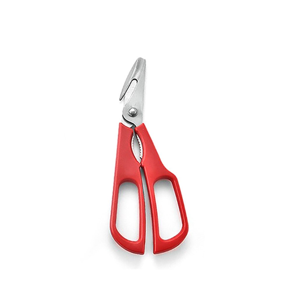 Stainless Steel Seafood Scissors Lobster Fish Prawn Peeler Shrimp Crab Seafood Scissors Shears Snip Shells Kitchen Seafood Tools: red