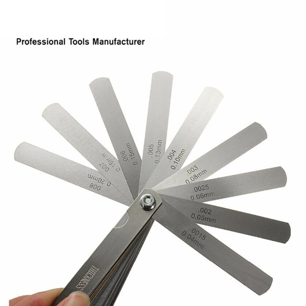 VEHEMO Measuring Tool Stainless-Steel Filler Gauge SAE Measuring Tool Feeler Measure Dual Marked Foldable Gap Metric Rulers