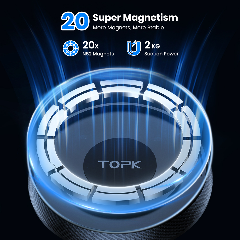 TOPK Magnetyczny uchwyt samochodowy na telefon Air Vent Stojak samochodowy na telefon Magsafe iPhone 15 14 13 ProMax Xiaomi Samsung Mocny uchwyt magnetyczny