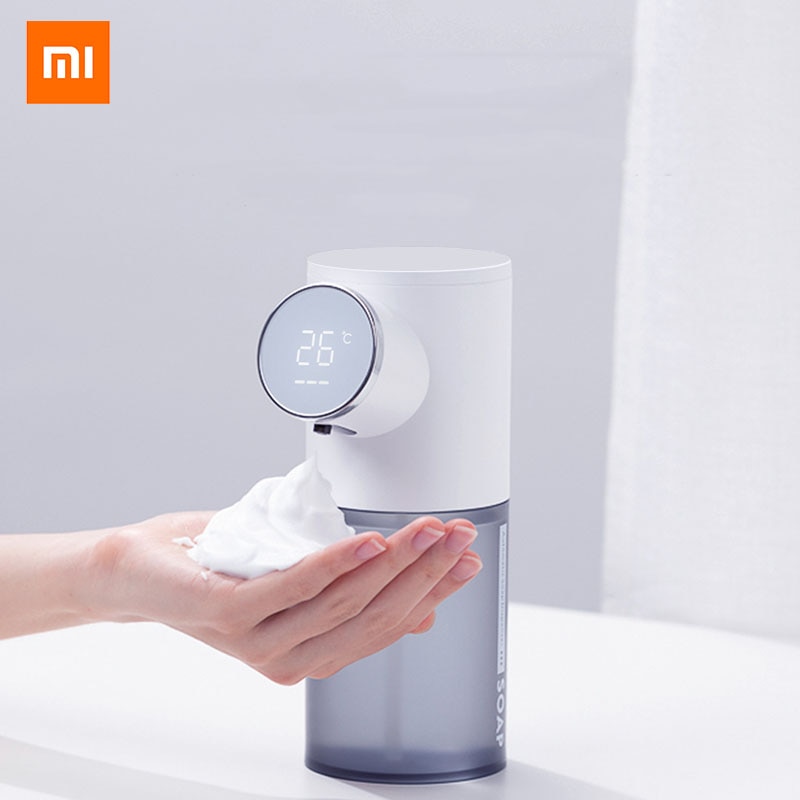 Dispenser di sapone automatico Xiaomi Dispenser di sapone liquido ricaricabile USB da 320ml Display digitale schiuma disinfettante per le mani