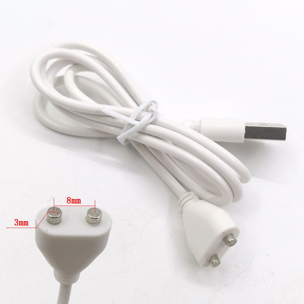 2Pc 2P Magnetische Oplaadkabel Center Afstand 5mm 6/7/8/9/10Mm magneet Suctio Usb Power Charger Voor Schoonheid Instrument Smart Apparaat: 2pin 8mm