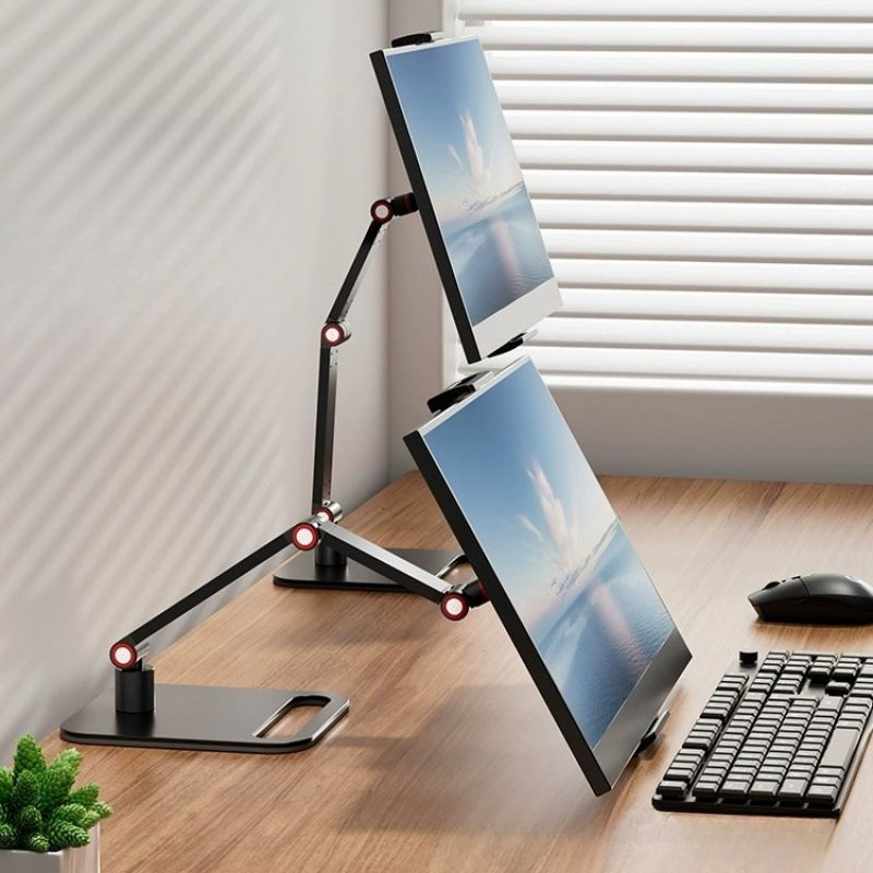 Tragbarer Monitorhalter für 12-17,3-Zoll-Bildschirme, kein Bohren, Vesa-Telefon, verstellbar, für Laptop, Spielen, erweiterbarer Schreibtisch-Klemmständer