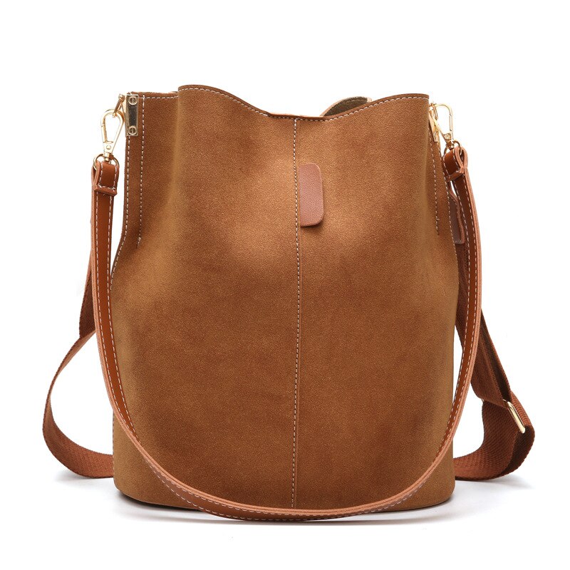 Dames schoudertassen handtassen dames scrub dagelijkse reis crossbody tas meisjes tassen dames handtassen emmer  b053: Bruin