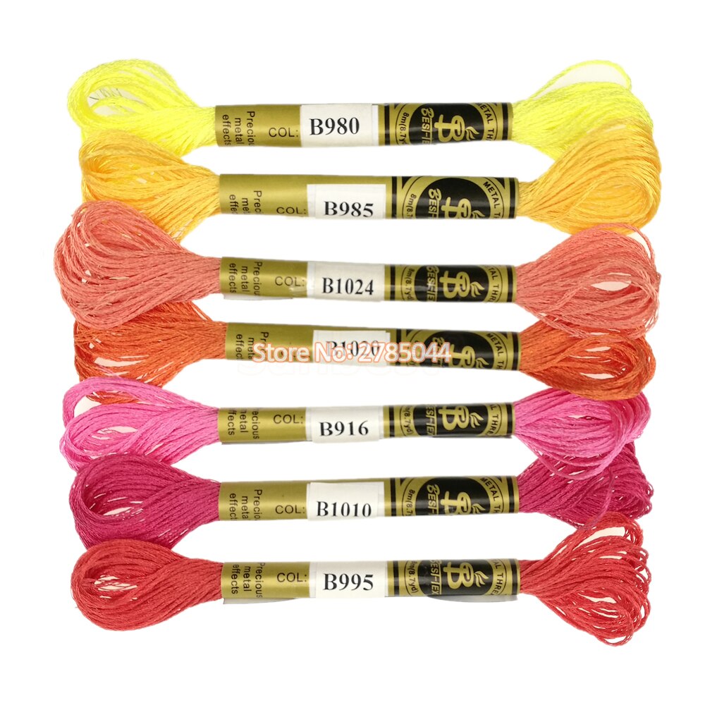 Sanbest Metallic Cross Stitch Thread Shiny Effect Embroidery Threads DIY Decor Hand Knitting Crafts Floss Sewing TH00042: New Combo 02