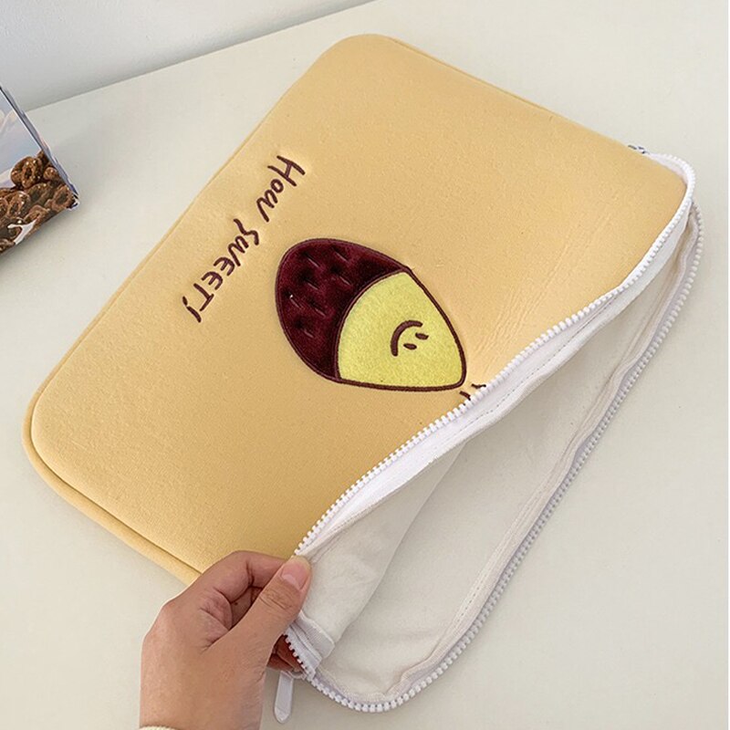 Korea Girls Soft Mini Laptop Bag 15 13 11 10.5 9.7inch Travel Business Mac Case Korea Sweet Potato Women Cute Ipad Case: 13inch