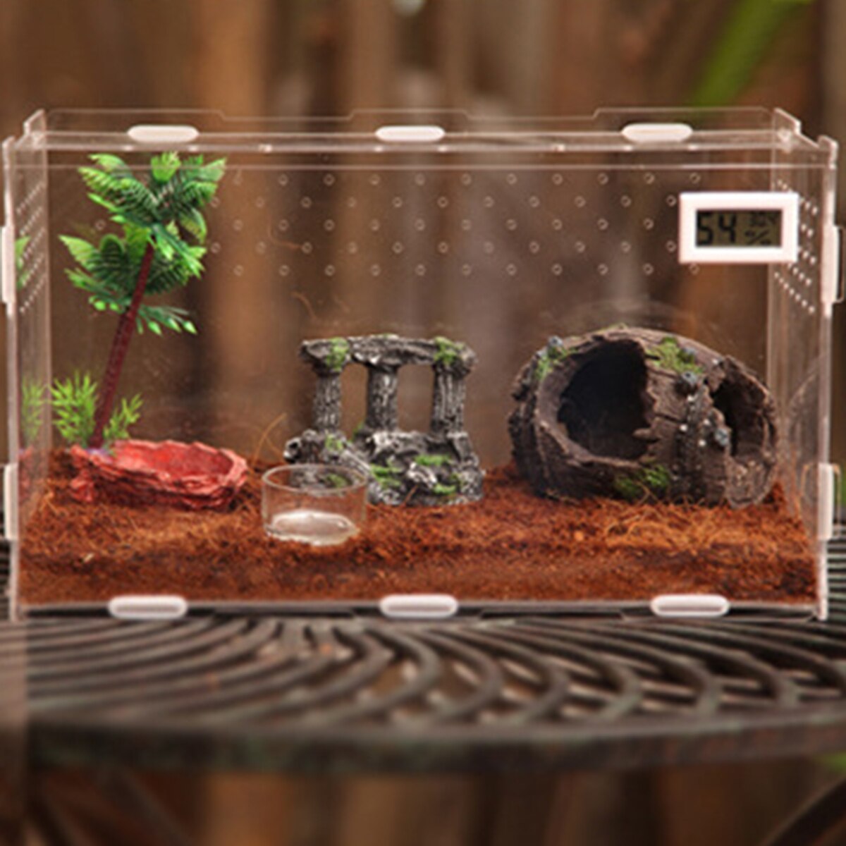 Reptiles Hiding Cave Resin Wind Barrel Decoration Ornament Hideout House for Lizard Geckos for small reptiles