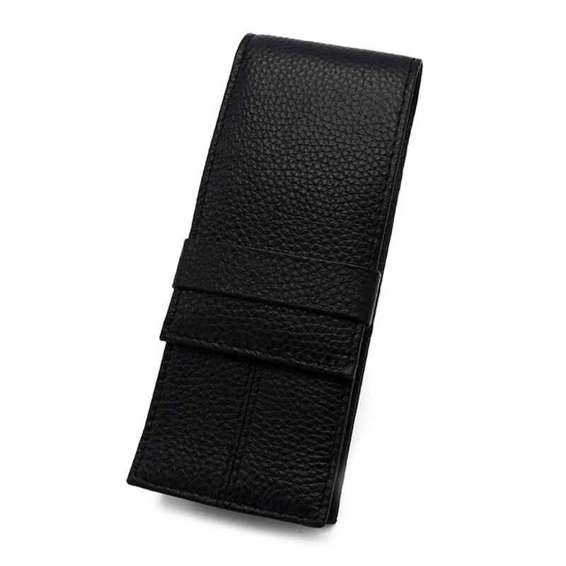 Newest Leather Fountain Pen Case ,3 Pens Holder Pouch,Separate Slot Organizer Carrying Case Pencil Bag Office Accessorie