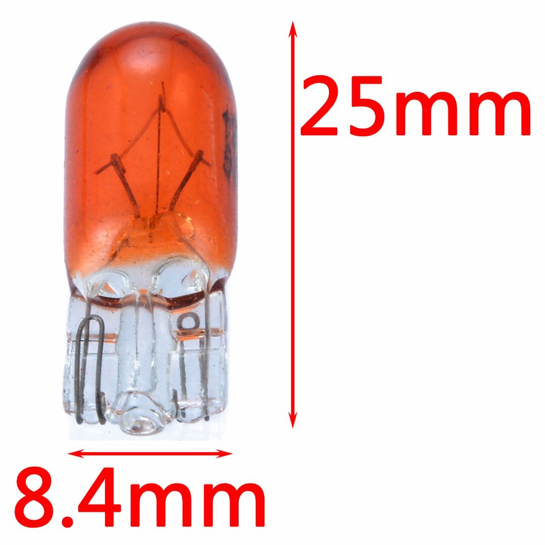 10 stk bil  w5w t10 194 158 halogenlys 12v 5w rav/oransje kilelampe instrument leselys innvendige klaringspærer