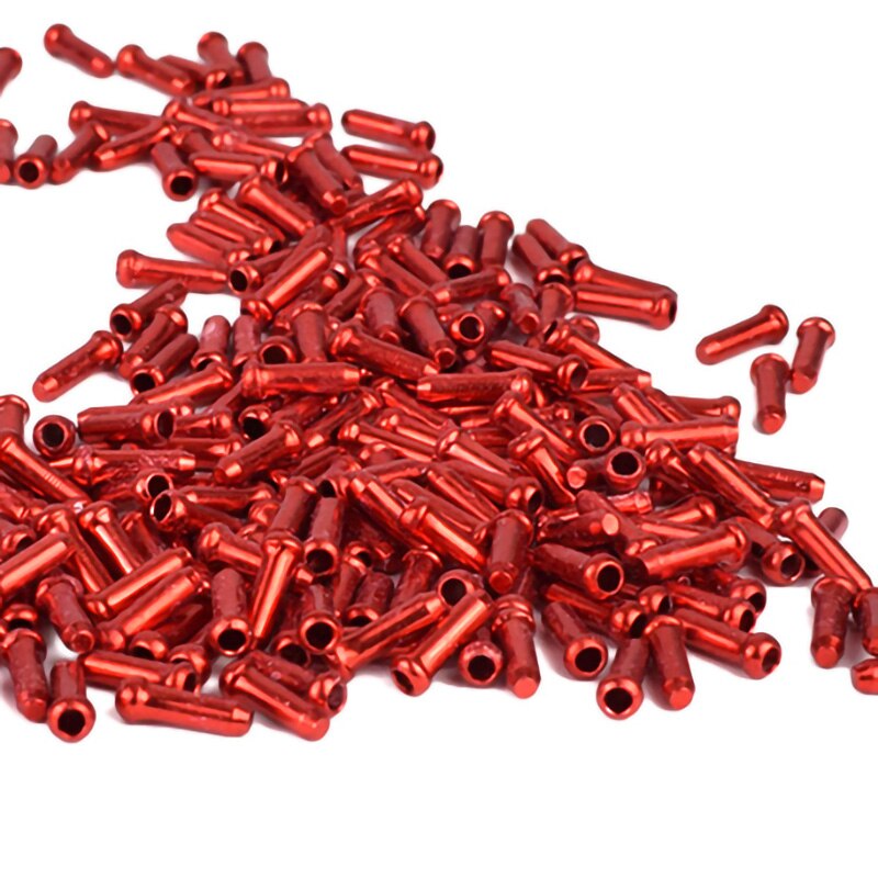 50Pcs Fiets Cable End Caps Draad End Core Caps Bike Brake Shifter Inner Cable Tips Crimps Mtb Racefiets fiets Accessoires: Red - 50PCS