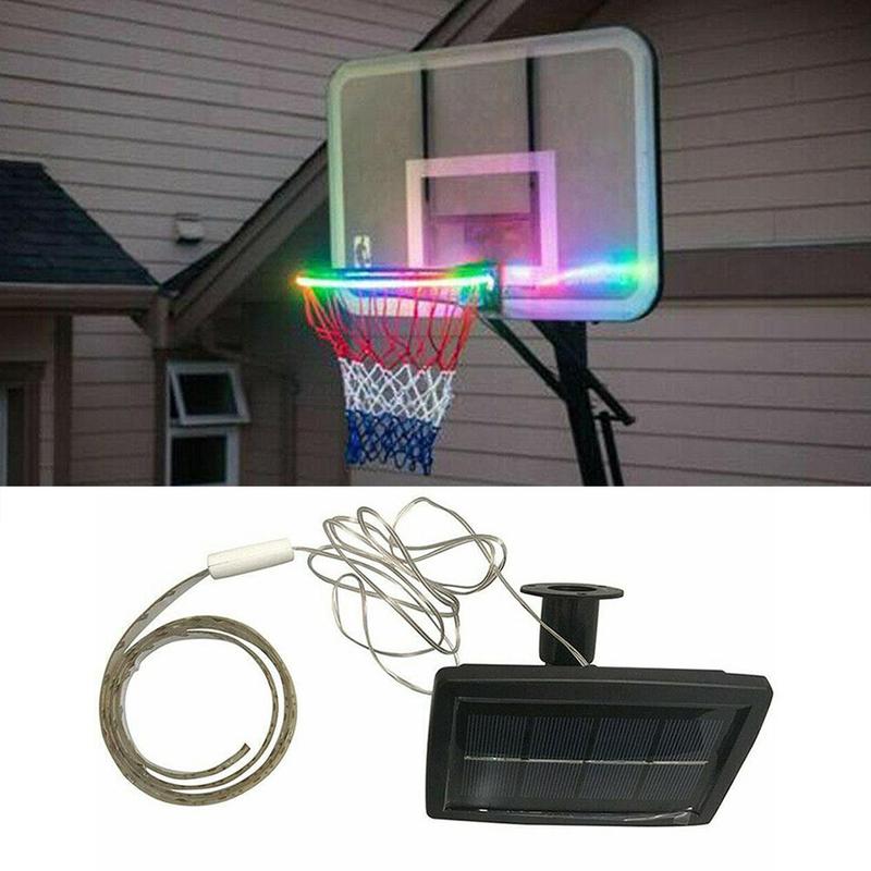 1 PCS LED Mand Hoepel Solar Basketbal Velg Spelen 'S Nachts Schieten Accessoires Bevestiging