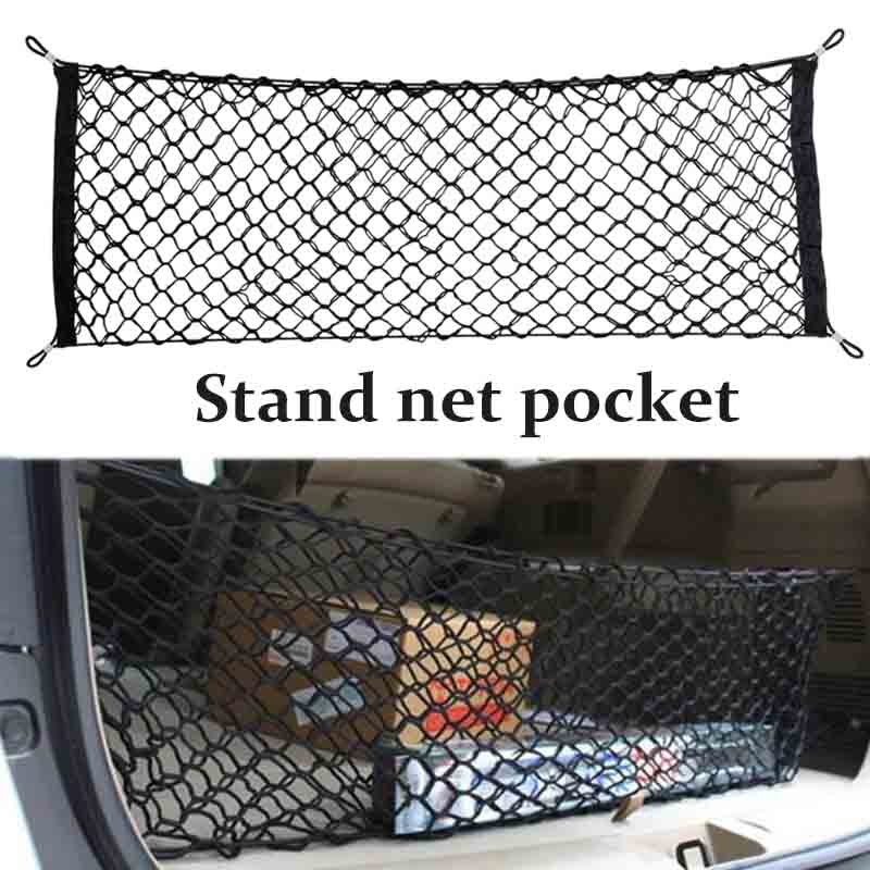Til peugeot 206 307 308 207 508 jaguar suzuki swift grand vitara bil bagagerum bagagerum opbevaring nylon elastisk mesh net: Stand nettelomme