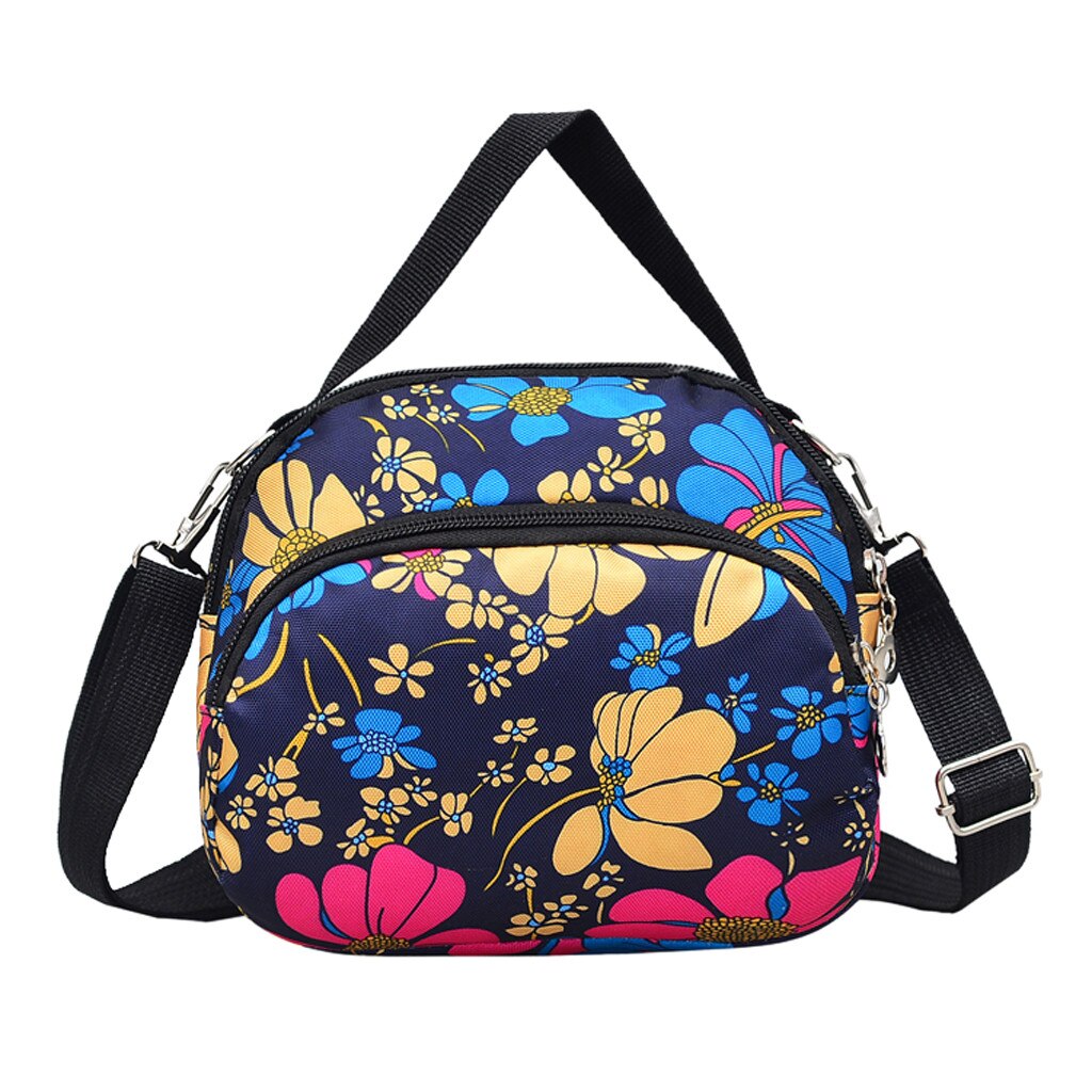 Blume drucken schulter tasche Frauen handtaschen Nylon Blume Gedruckt Dame Schulter Tasche Casual Frauen Messenger Taschen Mumie Tasche #0302g30: A