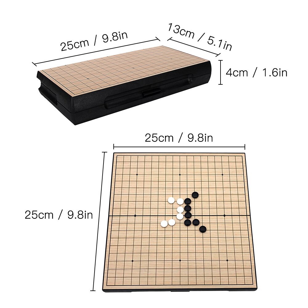 Chess Games Go Game Set Travel Go Board Game Magnetic Chess Board Game With Storage Plates For Adults and Kids