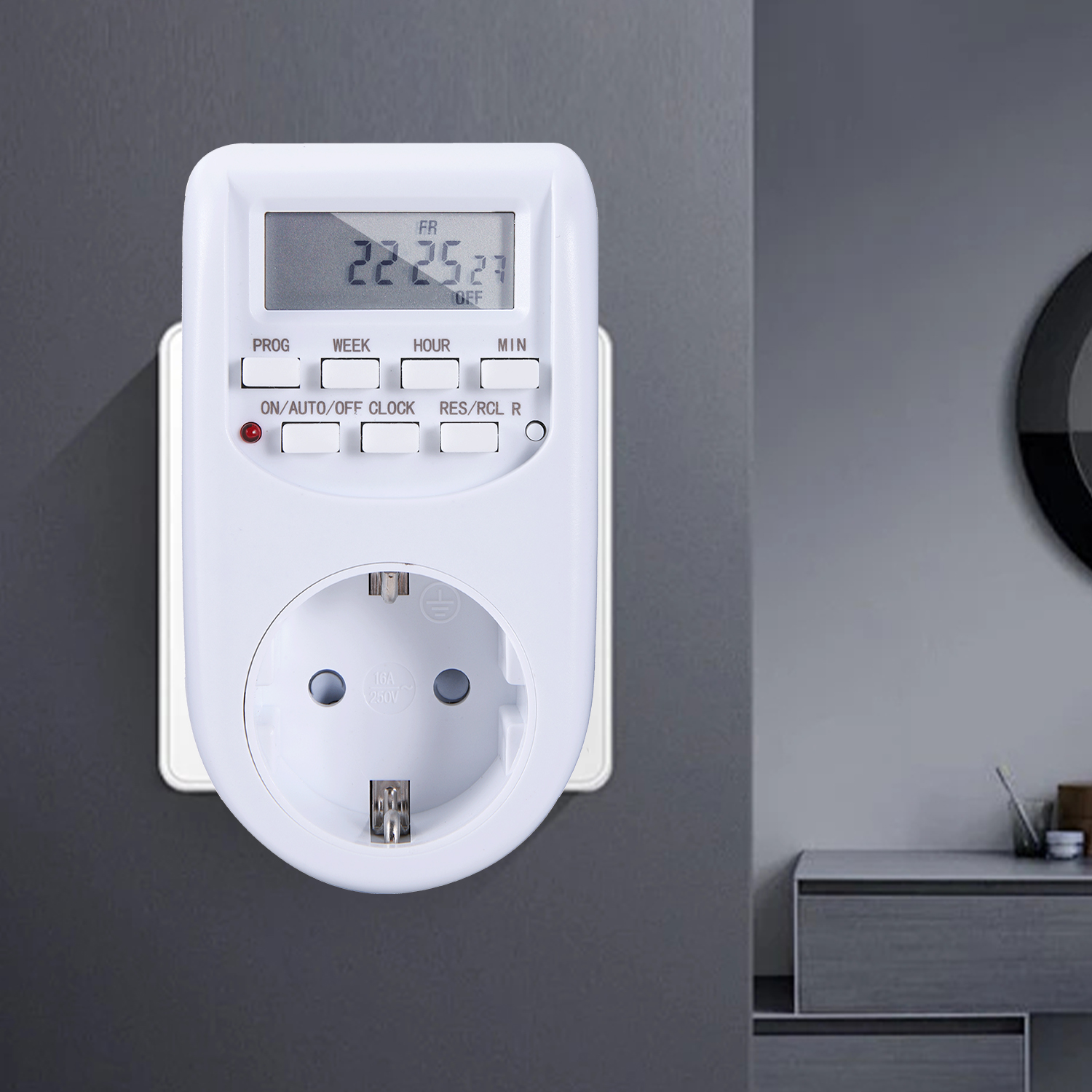 Eu-plugg tidsbryter energisparende uketimer programmerbar digital timer 220v-240v 50hz hage automatisk vanningstidskontakt